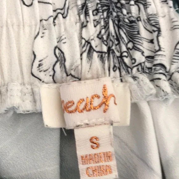 Green Tropical Leaf Print Wide Leg Trousers - S - Picture 4 of 5